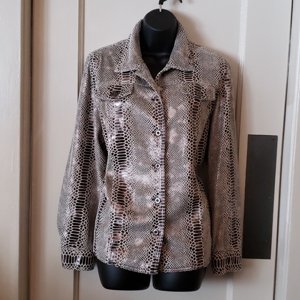 Alfred Dunner Metallic Snakeskin Sport Jacket